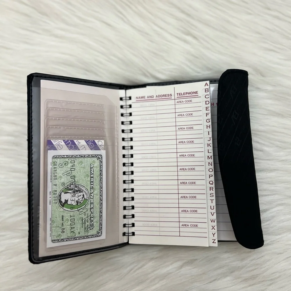 MARLIE INT’L - BLACK NYLON VINTAGE TRAVEL PLANNER